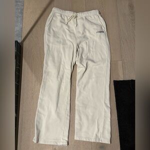 Matte Cream Casual Drawstring Joggers